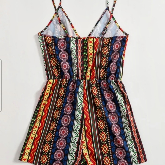 Tribal printed cani style women's shirt rompers - Picture 3 of 3